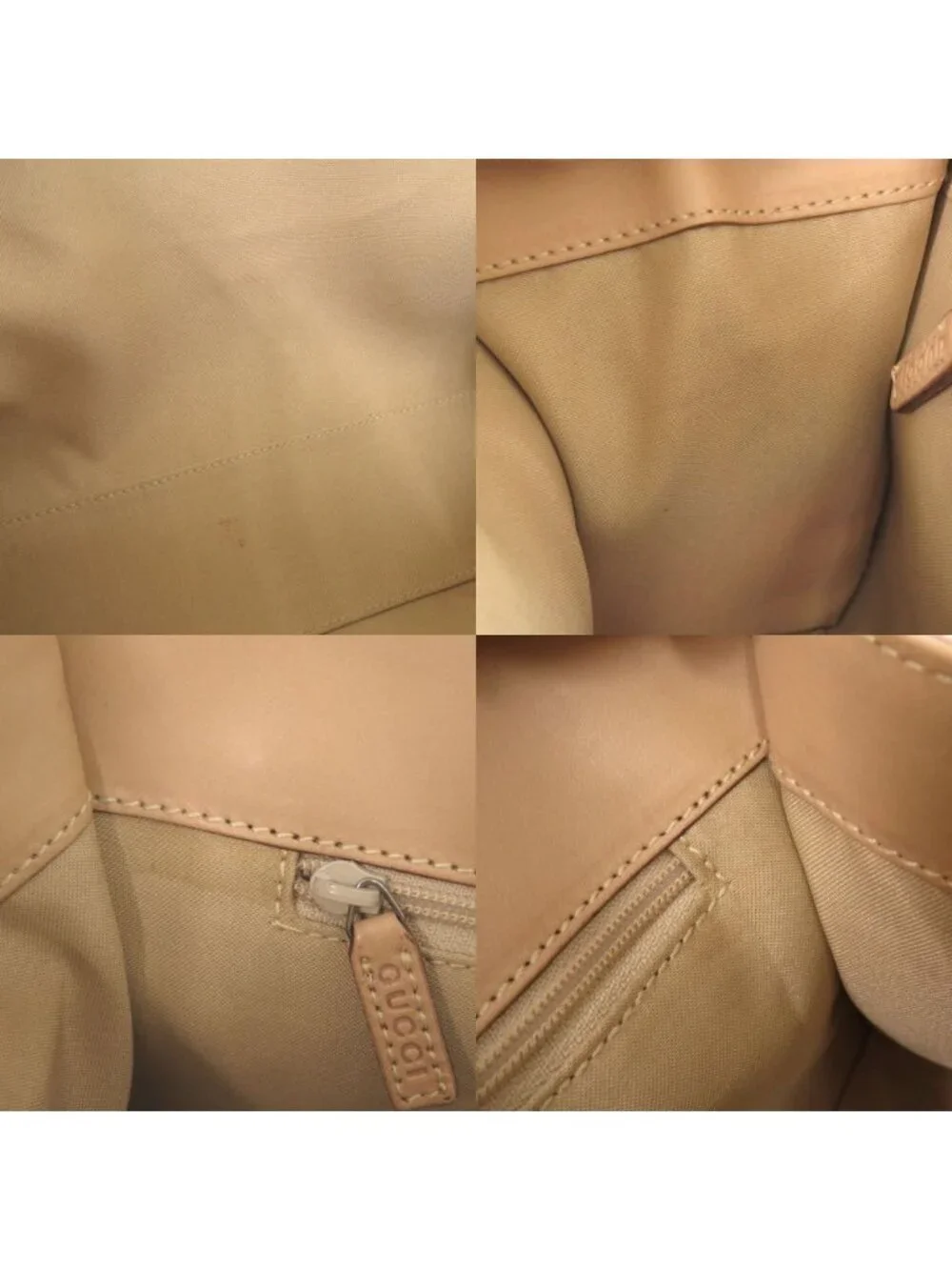 Gucci Vintage Jackie GG Pattern Canvas Leather Pink Beige Shoulder Bag